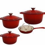 Durable 7pcs cast iron cookware set with superior heat retention and even cooking performance. Heavy-duty kitchen essential at iDecorators Kenya.