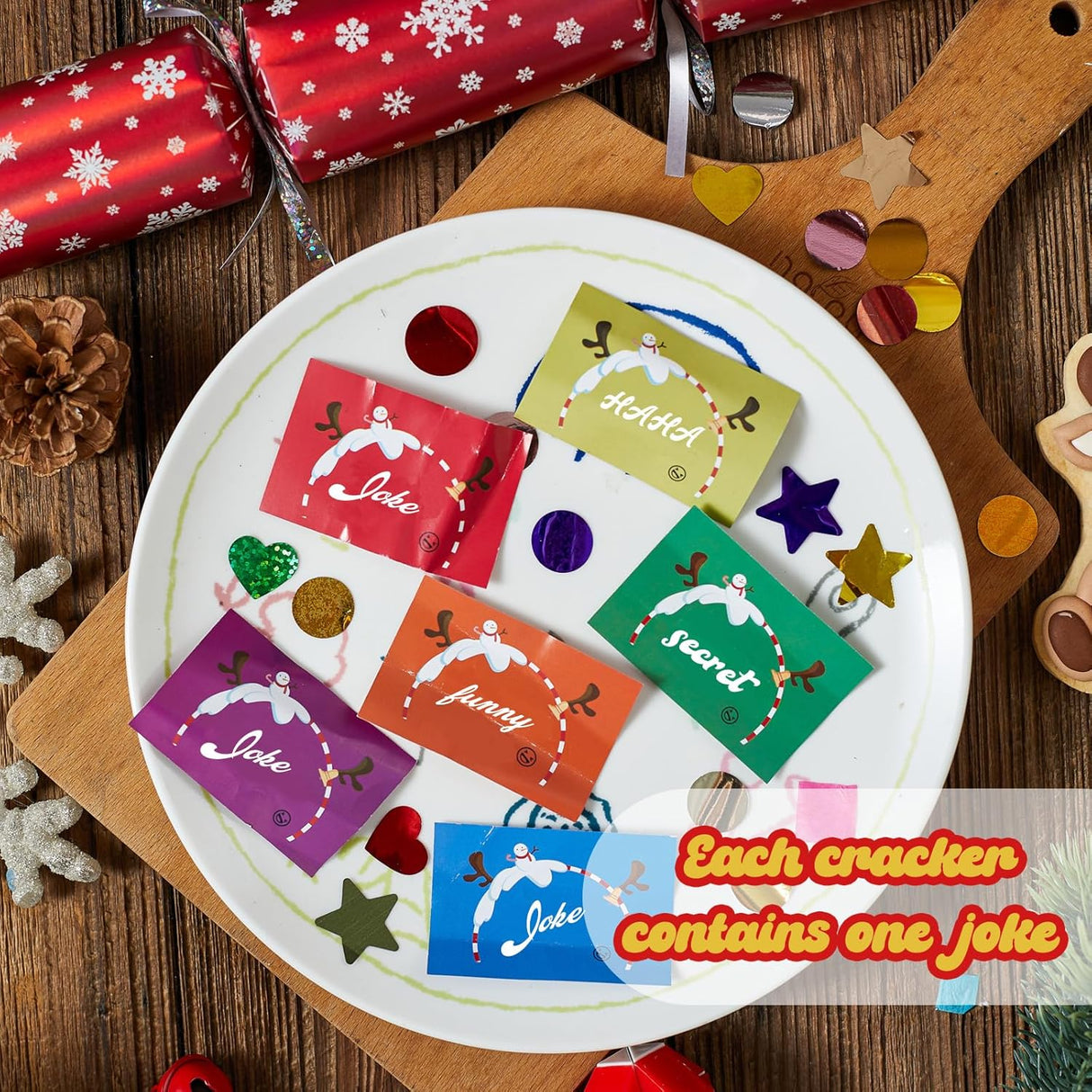 Christmas Party Crackers Set – Festive Red – 6pcs