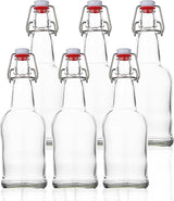 Clear Glass Bottle  with Airtight Lid for Kombucha, Carbonated Drinks, Brewing, and Fermenting (