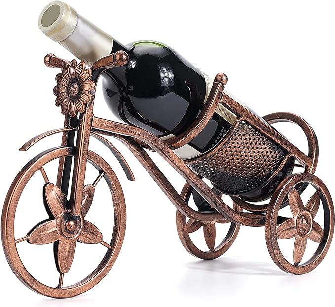 Tabletop Wine Rack, Wine Bottle Holder Single Bottle Bike Shaped, Freestanding Countertop Wine Rack and Wine Bottle Storage, Wine Gifts Home Bar Decor Crafts