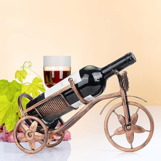 Tabletop Wine Rack, Wine Bottle Holder Single Bottle Bike Shaped, Freestanding Countertop Wine Rack and Wine Bottle Storage, Wine Gifts Home Bar Decor Crafts