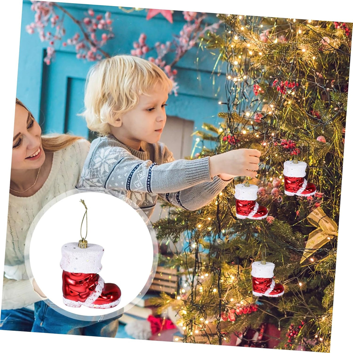 Christmas Tree Baubles Boot Ornaments (3pcs)