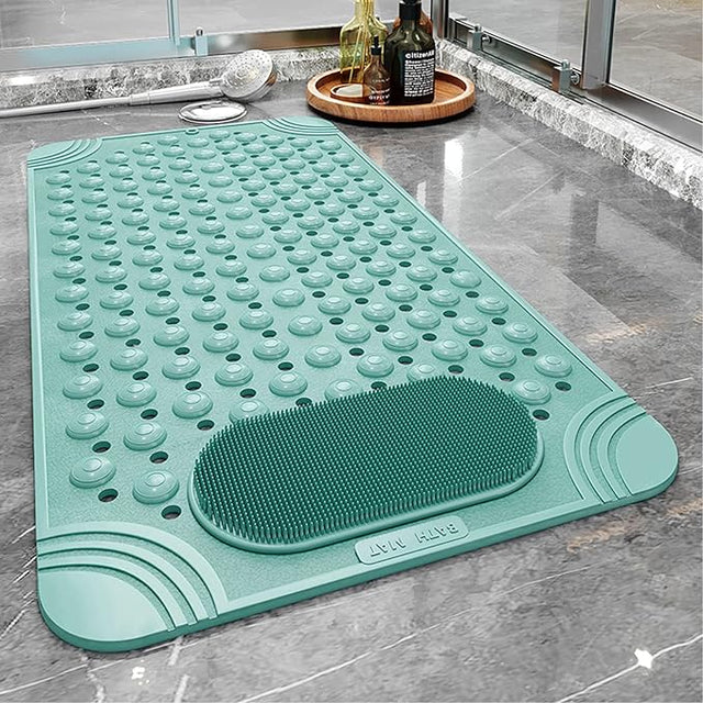 Bathtub Mat Non-Slip Shower Mat with Drain Holes Suction Cups, Quick Drying Feet Massage, Bath Mat  Shower  & Bathroom
