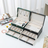 Multi-Layer Jewelry Storage Box Large Capacity Necklace \ Earrings Organizer Case 