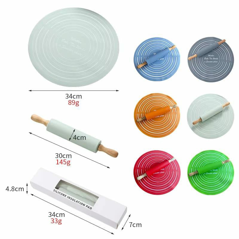 Silicone Baking Mat with  Rolling Pin