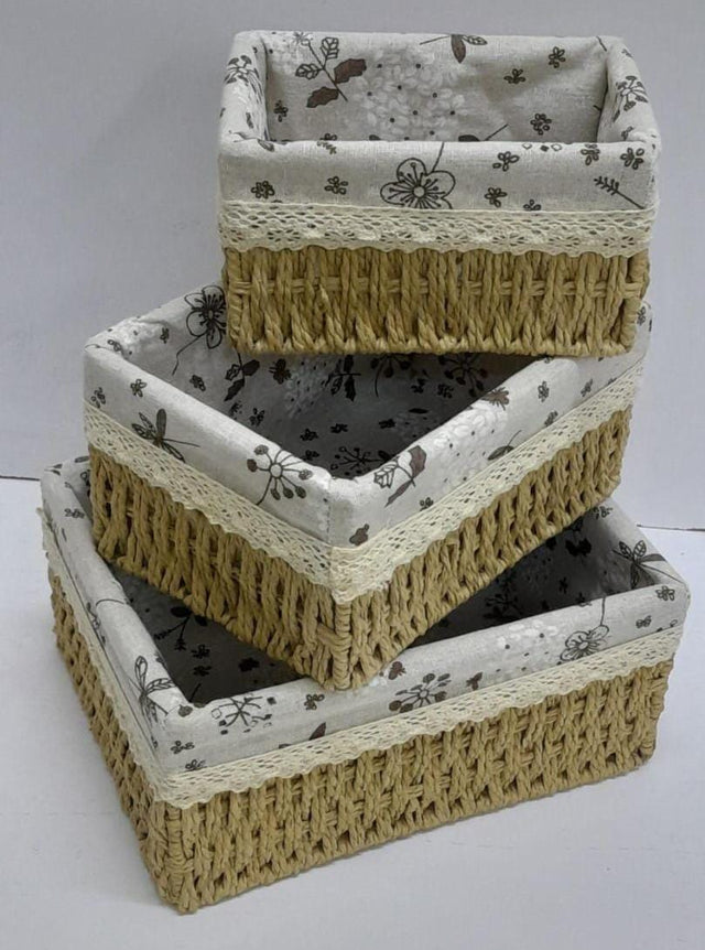 3-Piece Woven Storage Basket Set