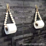 Creative Natural Wood Beaded Toilet Paper Roll Holder