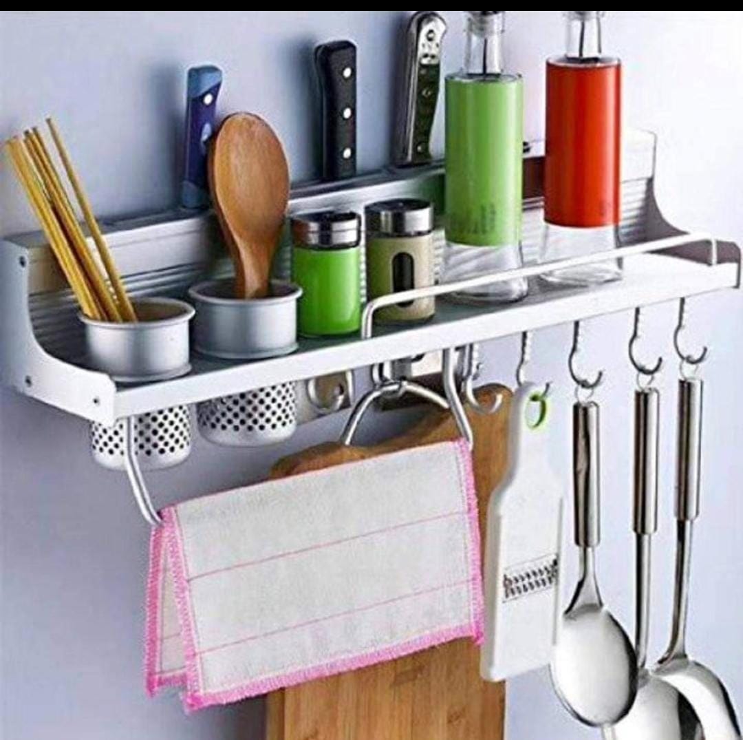 Aluminium Kitchen floating shelf organizer