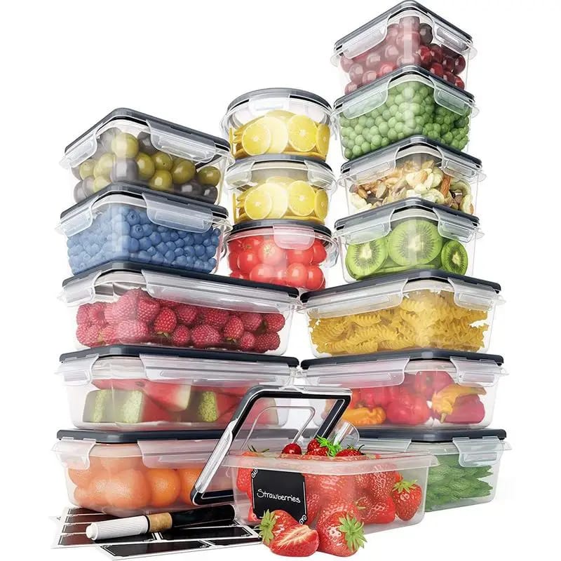 16pcs Bpa free airtight plastic containers