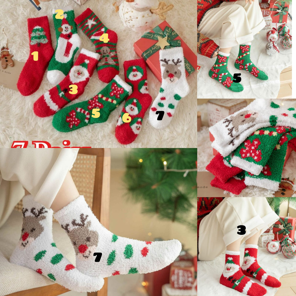 Coral Fleece Christmas Socks – Codes 1–6