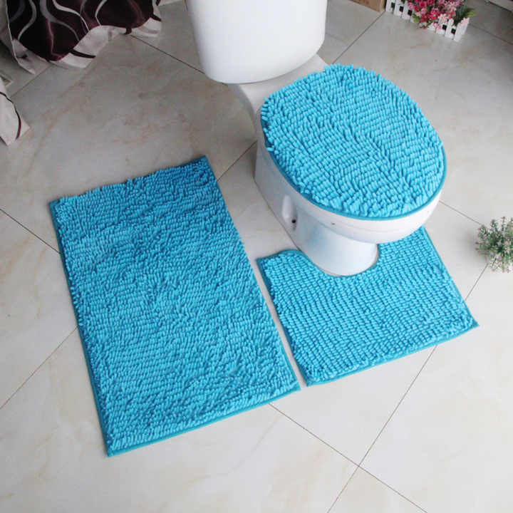 Absorbent Non-slip microfibers 3pcs toilet mat