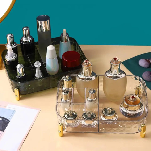 Large Capacity Multi Grids Transparent Make Up/ cosmetics  Organizer