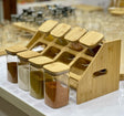 8pcs Square Borosilicate Glass Spice Jar Set with Bamboo Lids & Rack – 300ml Kitchen Storage Containers Kenya