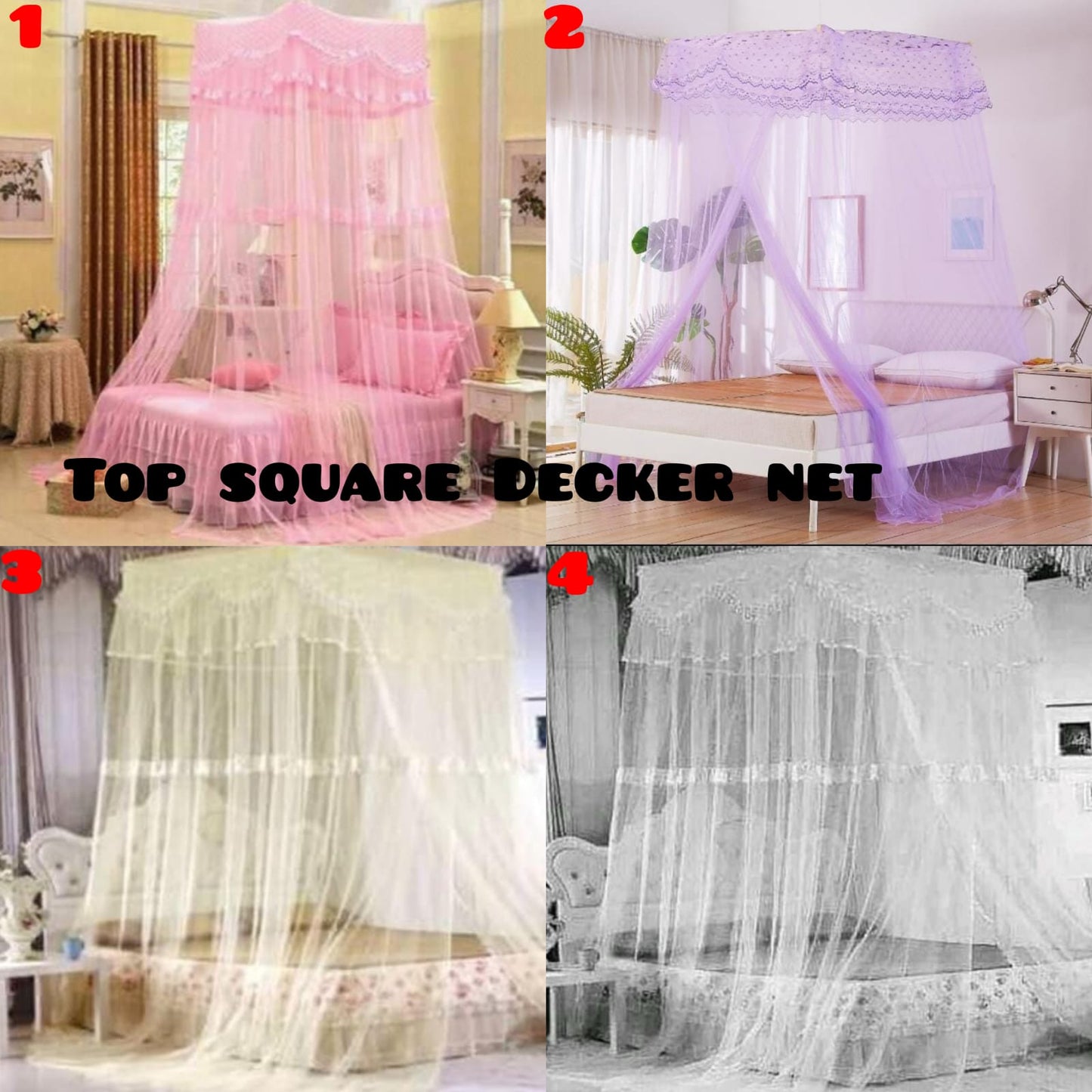 Square top free size|Decker mosquito nets