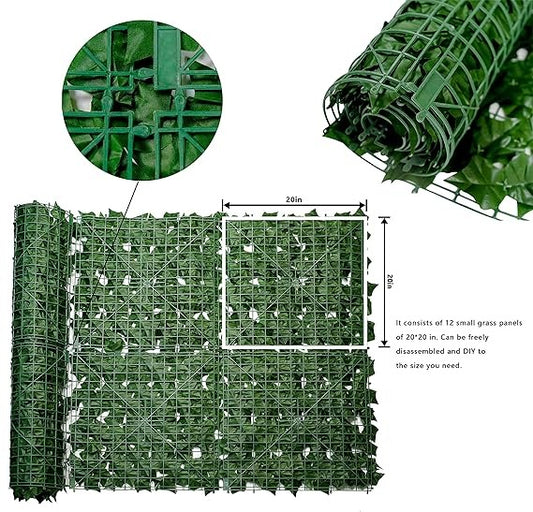 Artificial Ivy Privacy Fence Screen - 40" X 120" UV-Anti Fake Leaves Vines - Patio Balcony Privacy, Garden, Backyard Greenery Wall Decor