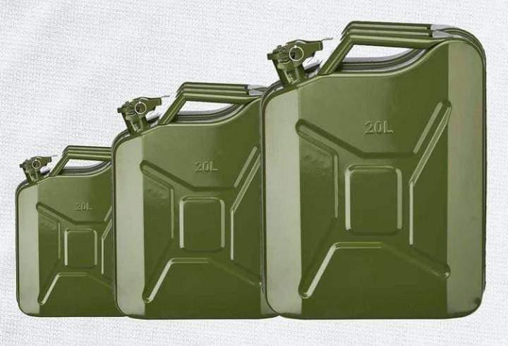 Metallic gasoline cans