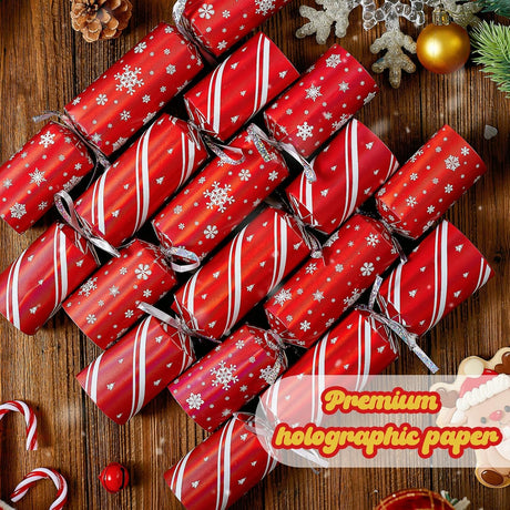 Christmas Party Crackers Set – Festive Red – 6pcs