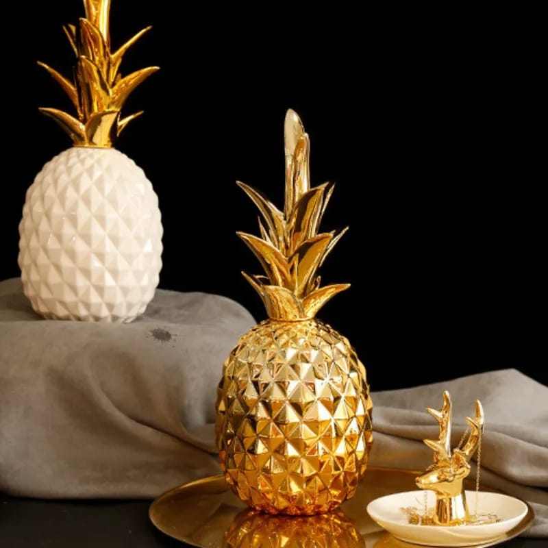 Decorative Golden Ceramic pineapple