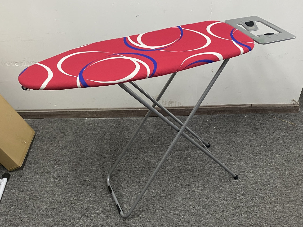 Basics Full-Size Ironing Board - 4-Leg Fold-Up, Chevron Removable Cover