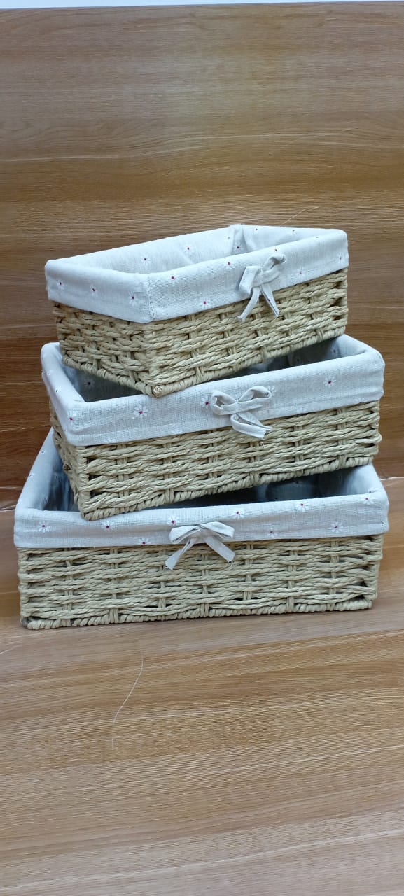 Wicker willow storage basket with REMOVABLE LINING