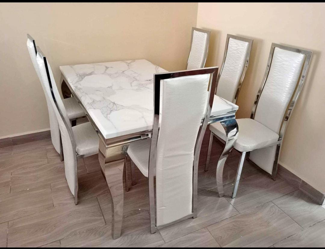 six seater Pure Marble Top  Dining Table