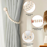 Magnetic Wooden Beads Curtain Tiebacks – 2pcs Boho Decor Accessories