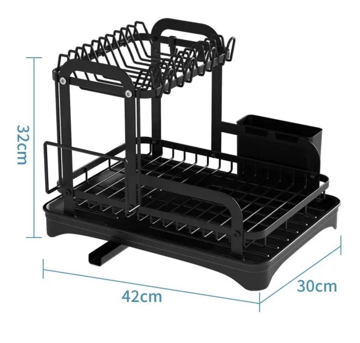 Tier Dish Drying Rack with Drip Tray