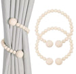 Magnetic Wooden Beads Curtain Tiebacks – 2pcs Boho Decor Accessories