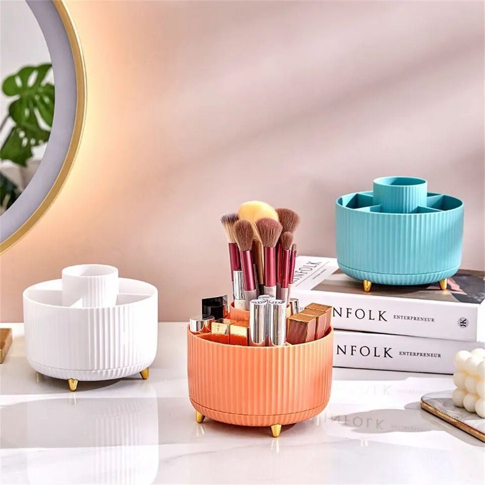 360°Rotating Desktop Makeup Brushes Organizer