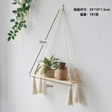 Macrame Wall Hanging Shelf — 55 cm height by 35 cm length by 9.5 cm width