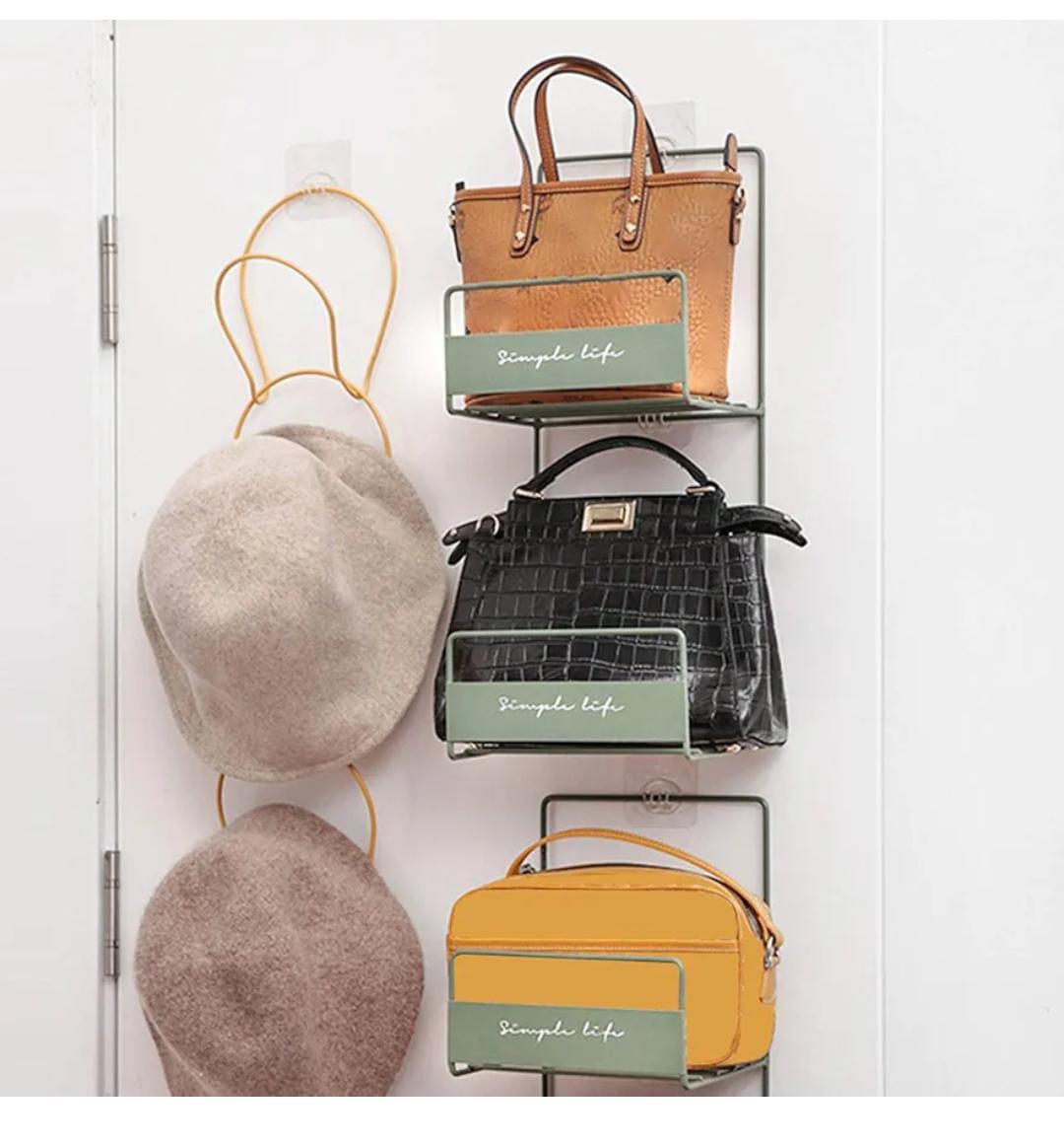 Wall mounted metallic Bag Organizer