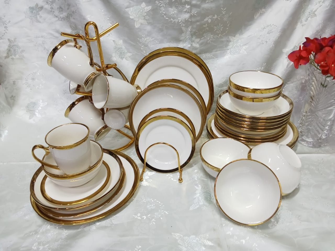 CERAMIC GOLD RING DINNER SET 36PCS