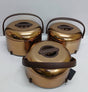 Hotpot set copper finish with wood effect carry handles — iDecorators Kenya