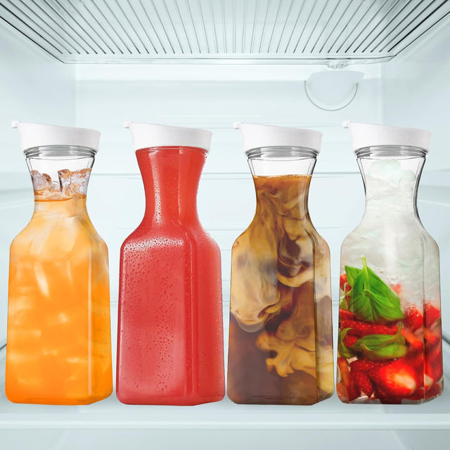 Acrylic Juice &amp; Water Carafe with Flip Top Lid 1000ml bli