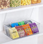 Acrylic Tea Bag Organizer with Lid | Partitioned Tea Sachet Storage Box grc