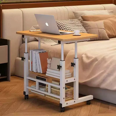 Adjustable Height Laptop Desk with Storage Shelves beb