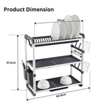 Aluminium Multifunctional Dish Drying Rack with 3 Tiers