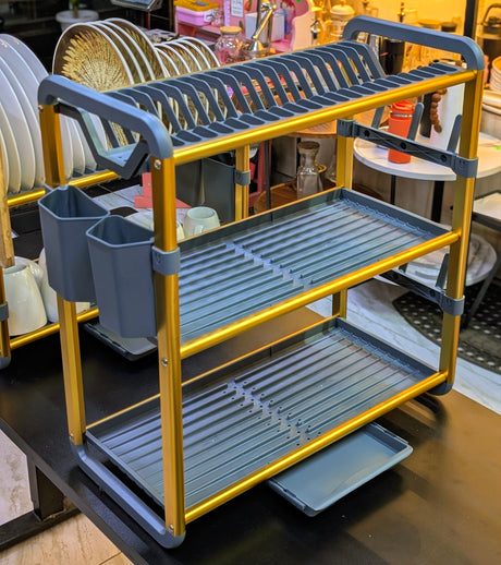 Aluminum 3-Tier Dish Rack