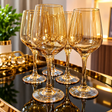 Plain Gold Wine Glasses, 350ml — 6 Pieces spn