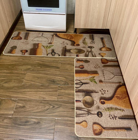  Anti-Slip Kitchen Mat Set 2-Piece  40×60cm + 40×120cm