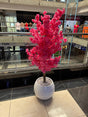 Artificial plant pink cherry blossom tree in round white planter — iDecorators Kenya
