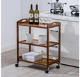 Bamboo Kitchen Serving Trolley Cart – 3 Tier