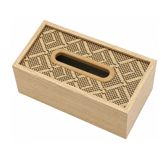 Bamboo Serviette Holder with Woven Lid ric