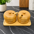 Bamboo condiment Jar set 3-Piece