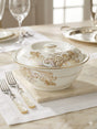 Bone china grey flower serving bowl