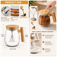 Borosilicate Self-Stirring Glass Mug 400ml