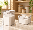 Rice and flour storage container clear ribbed 5kg and 10kg with flip lid kitchen counter — iDecorators Kenya