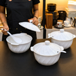 Ceramic Serving Bowls with Lid and Spoon Set 3pcs