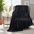 Charcoal Black Coral Fleece Throw Blanket – 6 × 6 ft