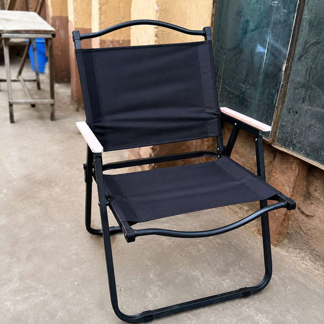 Portable Black Foldable Camping Chair